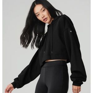ALO black cropped hoodie